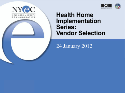 Health Home Implementation Series: Vendor Selection