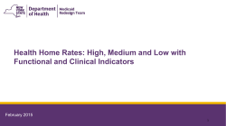 Health Home Rates: High, Medium and Low with Functional and Clinical Indicators