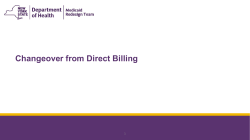 Changeover From Direct Billing