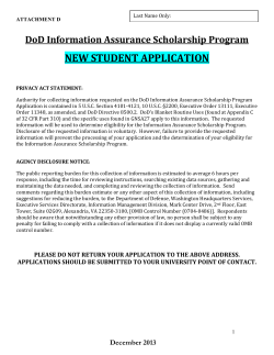 NEW Student Application 2014-2015