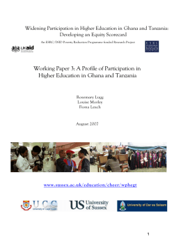 Working Paper 3: A Profile of Participation in Higher Education in Ghana and Tanzania [PDF 388.88KB]