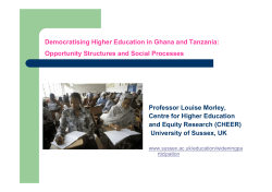 Louise Morley's Visiting Professorial Presentation on Democratising Higher Education in Ghana and Tanzania: Developing an Equity Scorecard to the University of Wisconsin-Madison Department of Educational Policy Studies, USA, September, 2008