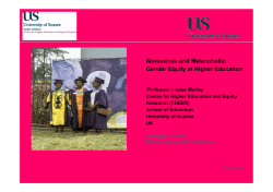 Momentum and Melancholia: Gender Equity in Higher Education, Louise Morley's keynote presentation to the Learning Communities Forum Seminar, Glasgow Caledonian University, February, 2009