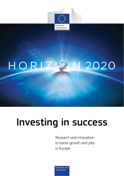 Investing in success: Research and Innovation to boost growth and jobs in Europe