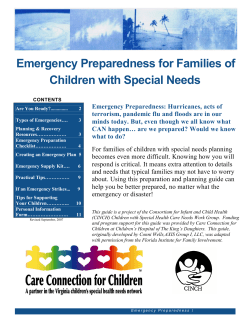 Disaster Planning for Families with Children with Special Needs