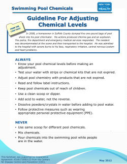 Guidelines For Adusting Chemical Levels