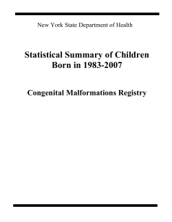 Statistical Summary of Children Born in 1983 through 2007