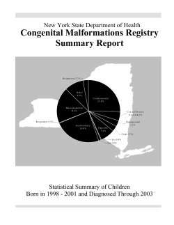 Congenital Malformations 1998-2001 Annual Report