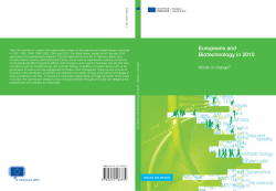 Europeans and Biotechnology in 2010 Winds of change?