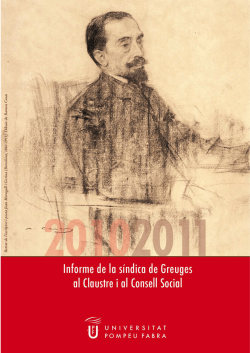 l'informe anual de la s&iacute;ndica de Greuges de la UPF