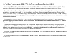 Priorities, Focus Areas, Goals and Objectives, - Complete printable version