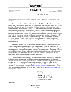 2013 Archive of Community Health Planning Guidance and Data