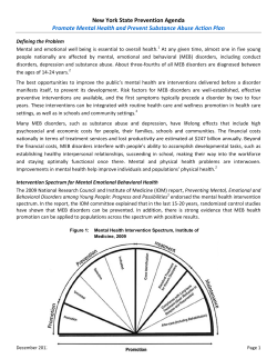 Promote Mental Health and Prevent Substance Abuse Action Plan - Complete printable version