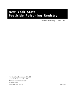 Pesticide Poisoning Registry - Ten Year Report