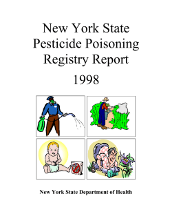 1998 New York State Pesticide Poisoning Registry Report