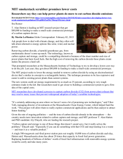 MIT smokestack scrubber for CO 2