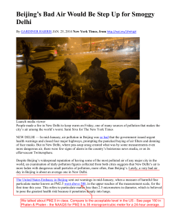 NYT article comparing India and China air pollution