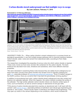 PSU research - CO 2 can escape from underground rocks