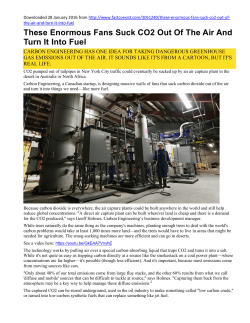 Sucking CO 2 from the air!