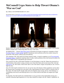 McConnell challenges Obama - War on Coal