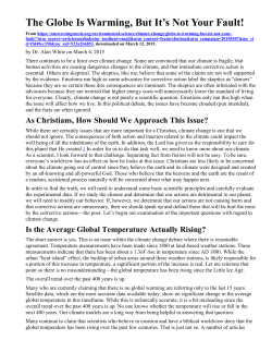 AIG - Example Christian viewpoint of global warming