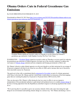 NYT - Obama cuts greenhouse gas emissions
