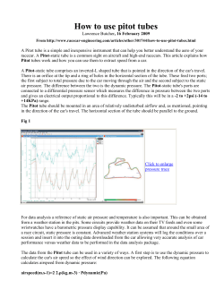 Pitot-static probes on race cars