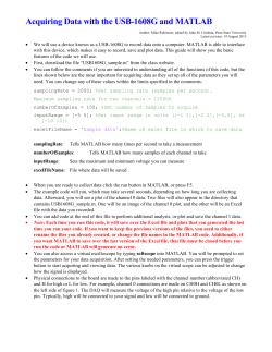 Instructions for MATLAB DAQ
