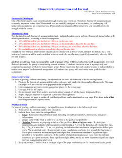 Homework information and format