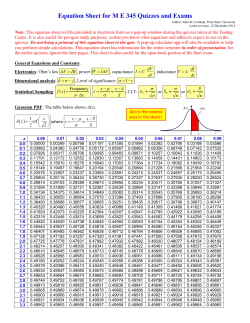 Equation Sheet