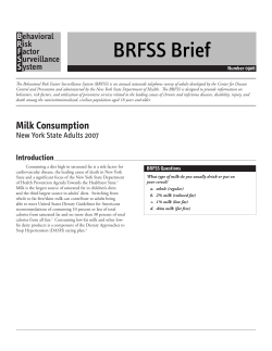 BRFSS Brief Number 0906, Milk Consumption New York State Adults 2007 is available in Portable Document Format