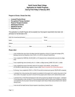 Admission Procedures