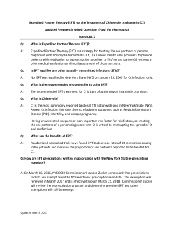 Expedited Partner Therapy for the Treatment of Chlamydia trachomatis: Frequently Asked Questions for Pharmacists