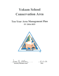 2016 Yokum School Conservation Area Management Plan