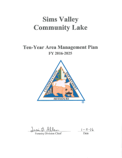 2016 Sims Valley Community Lake Area Management Plan