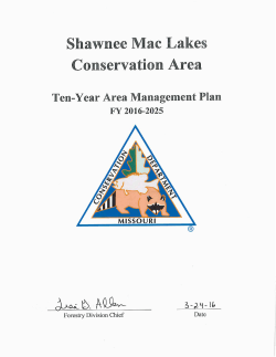 2016 Shawnee Mac Lakes Conservation Area Management Plan