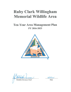 2016 Ruby Clark Willingham Memorial Wildlife Area Management Plan