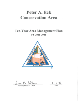 2016 Peter A. Eck Conservation Area Management Plan