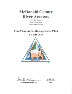 2016 McDonald County River Accesses Management Plan