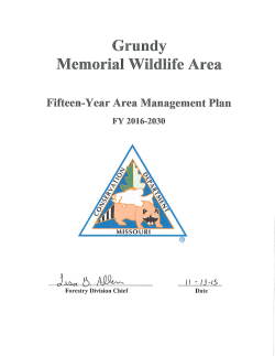 2016 Grundy Memorial Wildlife Area Management Plan
