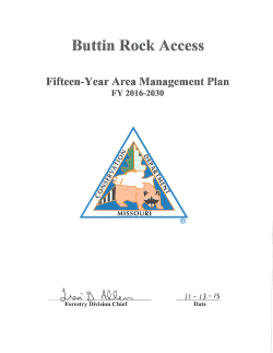 2016 Buttin Rock Access Area Management Plan