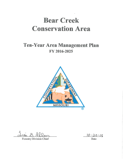 2016 Bear Creek Conservation Area Management Plan