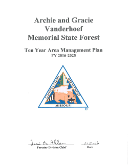 2016 Archie and Gracie Vanderhoef Memorial State Forest