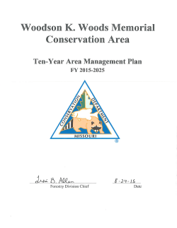 2015 Woodson K. Woods Memorial Conservation Area Management Plan