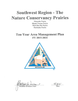 2015 Southwest Region - The Nature Conservancy Prairies Management Plan