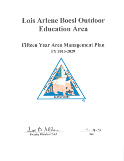 2015 Lois Arlene Boesl Outdoor Education Area Management Plan