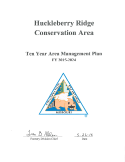 2015 Huckleberry Ridge Conservation Area Management Plan