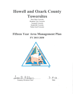 2015 Howell and Ozark County Towersites Management Plan