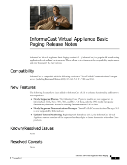 InformaCast Virtual Appliance Basic Paging Release Notes for Release 8.5(1)