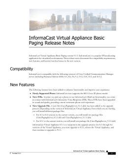 InformaCast Virtual Appliance Basic Paging Release Notes 9.1(1)